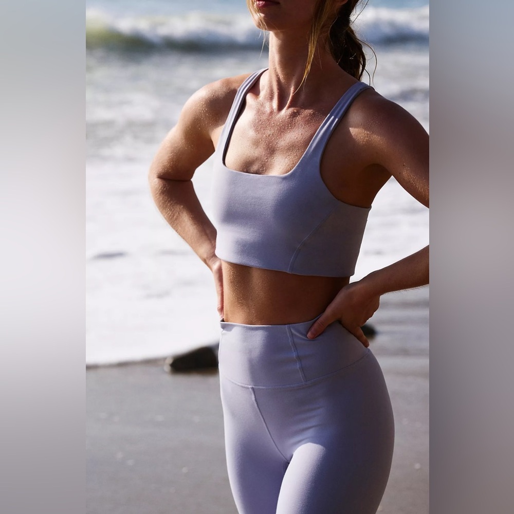NWT Free People Never Better Square Neck Sports Bra in Platinum Lilac Purple
